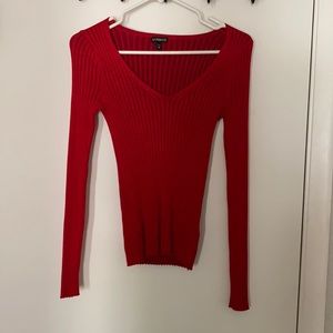 Express red knit top